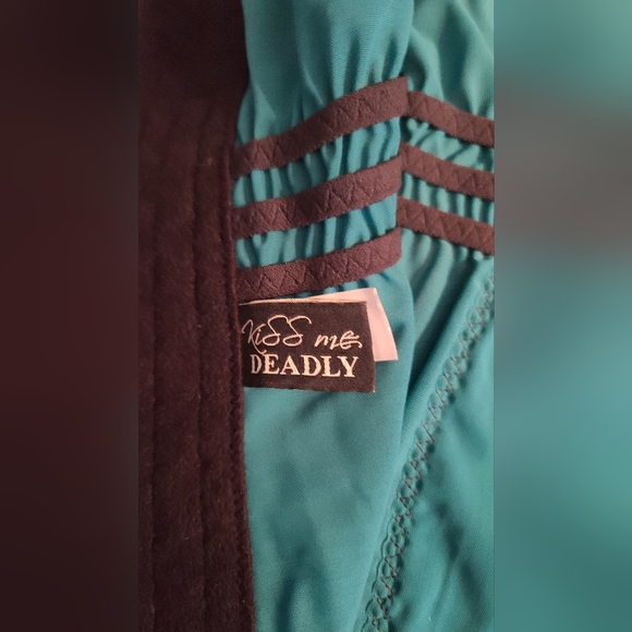 Kiss Me Deadly Teal Vargas Longline Girdle Large 28-30" Waist - Picture 3 of 9